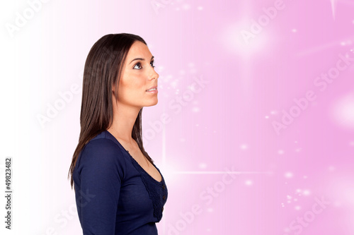 Photo: Mystical girl lookin-up Mystical girl lookin-up