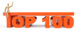 Top 100 sign with dummy