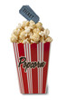 Movie ticket and popcorn
