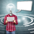 Lamp Head Man With Touch Pad