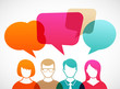 people with speech bubbles
