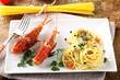 Spaghetti with fresh seafood broth