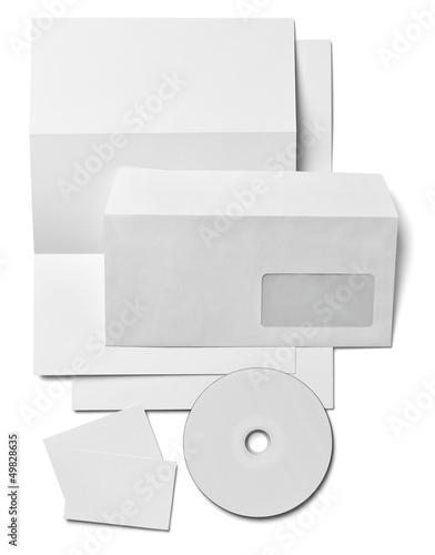 Photo: leaflet letter business card white blank paper template leaflet letter business card white blank paper template