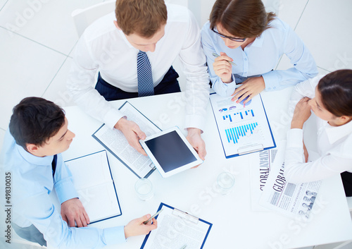 Photo: Discussing documents Discussing documents