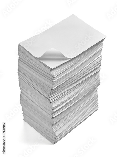 Photo: stack of papers with curl documents office business stack of papers with curl documents office business