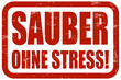 Grunge Stempel rot SAUBER OHNE STRESS