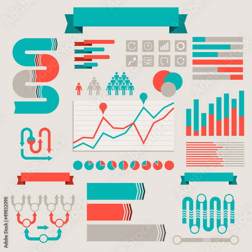 Vector: Vintage styled infographics elements. Vintage styled infographics elements.