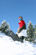 Snowboarder posing