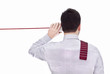 Man talking on a white background