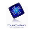 company logo with glossy puzzle