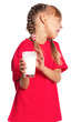 Little girl with glass of milk