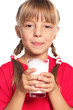 Little girl with glass of milk