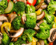 stir-fried vegetables (broccoli, zucchini, peppers, mushrooms)