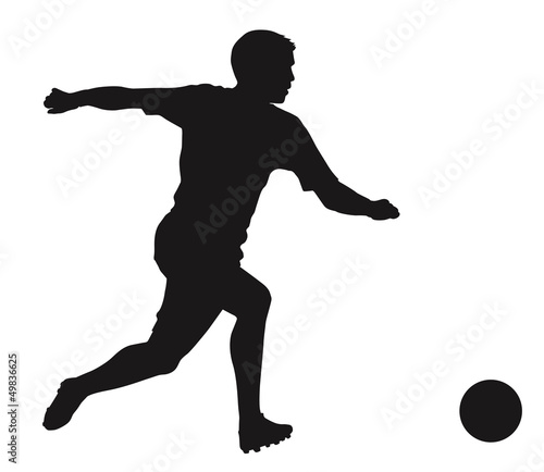 Vector: Soccer player detailed vector silhouette. Sports design Soccer player detailed vector silhouette. Sports design
