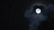 Moon is covered quickly running clouds, timelapse 2