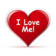 Herz, I Love Me, Symbol, Icon, Liebe, Herzchen, Spruch, Text, 3D
