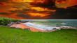 sunset in the bay of the sea