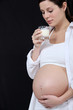 pregnant woman drinking milk