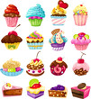 set of cute cake