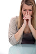young woman with headache