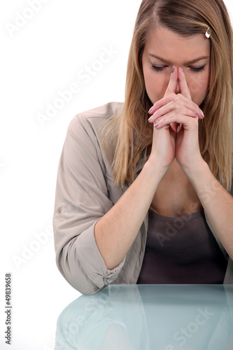 Photo: young woman with headache young woman with headache