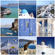 Collage carré île de Santorin, Cyclades, Grèce