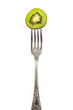 Kiwi slice on silver fork