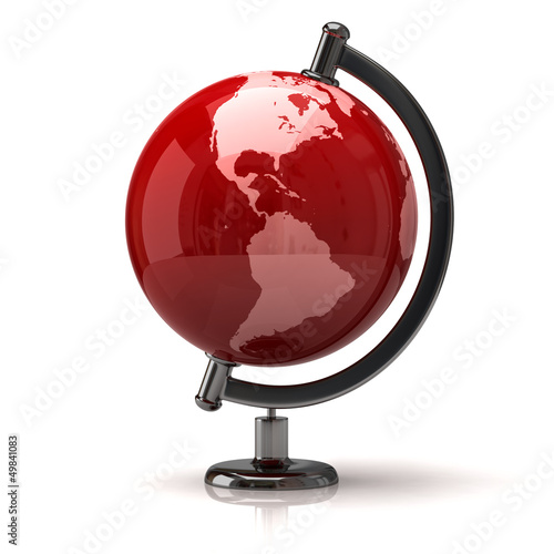 Illustration: Illustration of red earth globe Illustration of red earth globe