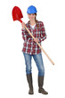 Woman with shovel
