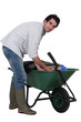 Man with a wheelbarrow
