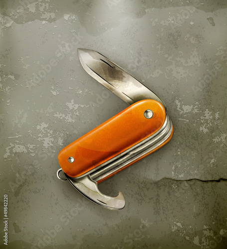 Vector: Pocket knife, old-style Pocket knife, old-style