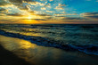 Dubai sea and beach, beautiful sunset at the beach