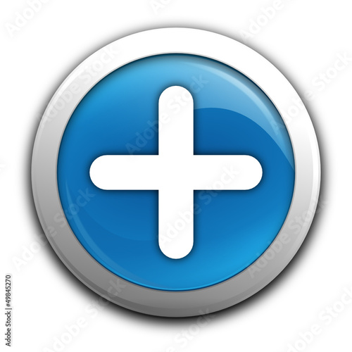 Vector: positif sur bouton bleu positif sur bouton bleu