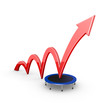 Illustration: Red Arrow - Trampolin Red Arrow - Trampolin