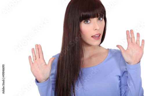 Photo: Women with a gesture of explanation Women with a gesture of explanation