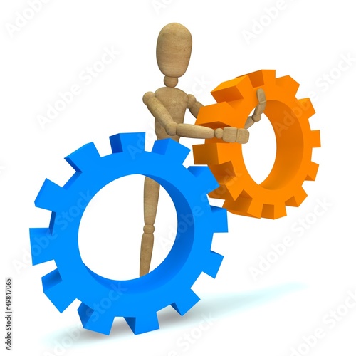 Illustration: Dummy with gears Dummy with gears