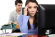 Stressed female student