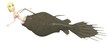 3d render of cartoon character eating by anglerfish