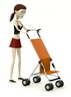3d render of cartoon character with buggy