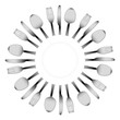 cutlery and a white plate