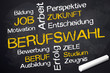 Kreidetafel mit Berufswahl