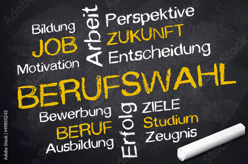 Photo: Kreidetafel mit Berufswahl Kreidetafel mit Berufswahl