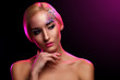 Portrait of beautiful woman with artistic makeup