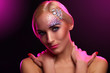 Portrait of beautiful woman with artistic makeup