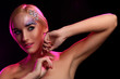 Portrait of beautiful woman with artistic makeup