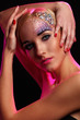 Portrait of beautiful woman with artistic makeup