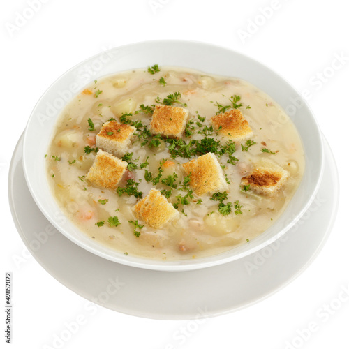 Photo: Kartoffelsuppe mit Brotcroutons Kartoffelsuppe mit Brotcroutons