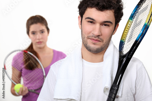 Photo: A tennis duo A tennis duo