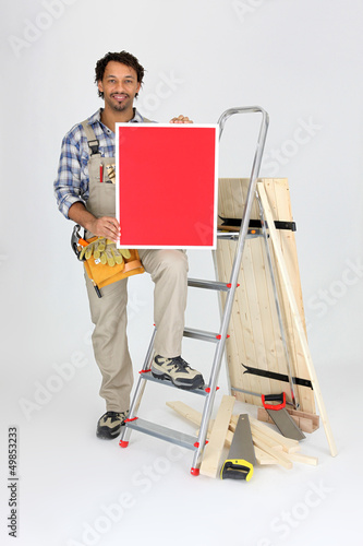 Photo: Craftsman with tools and red panel Craftsman with tools and red panel