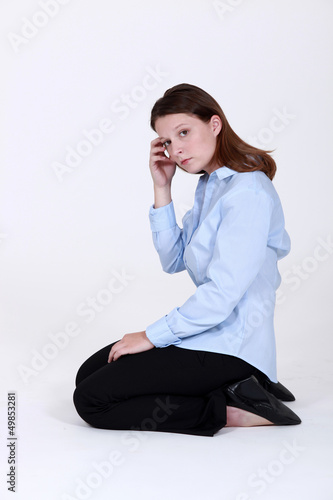 Photo: Portrait of a sad woman Portrait of a sad woman
